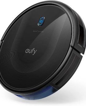 eufy Robot Vacuum 11S MAX, Super Thin, Powerful Suction, Quiet, Self-Charging Robotic Vacuum Cleaner, Cleans Hard Floors to Medium-Pile Carpets, Black